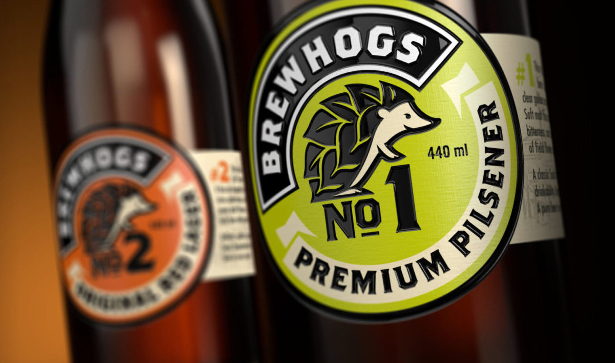 brew hogs beer packaging design