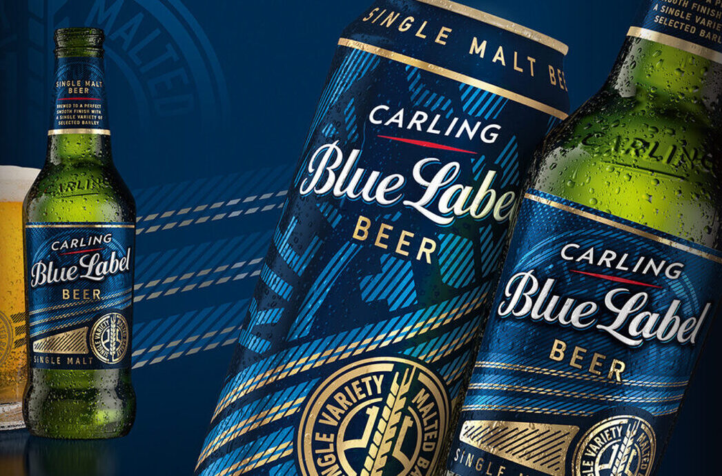 carling blue label - berge farrell packaging design