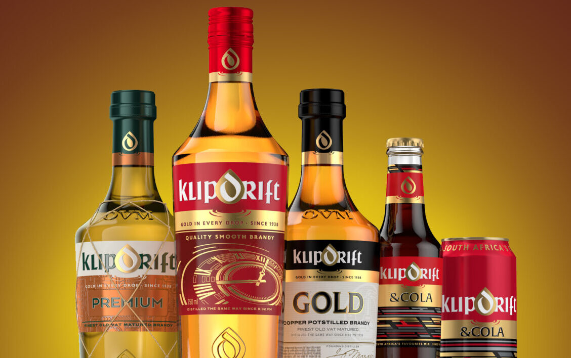Klipdrift alcohol packaging design by berge farrell design - full range