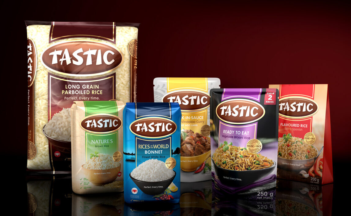 tastic rice range packaging design agency south africa